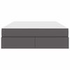 vidaXL Postel s &uacute;ložn&yacute;m prostorem a matrac&iacute; s matracmi 2 pcs Siv&aacute; Koža