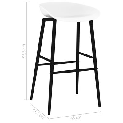 vidaXL Barové stoličky 4 ks biele