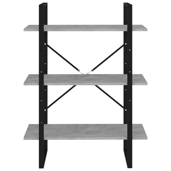 vidaXL Knižnica, bet&oacute;novo siv&aacute; 80x30x105 cm, kompozitn&eacute; drevo