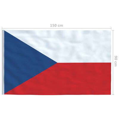 vidaXL Česká vlajka a stĺp 4 m hliníkový