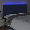vidaXL Čelo postele s LED modr&eacute; 200x5x118/128 cm l&aacute;tka