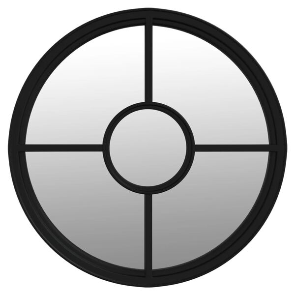 vidaXL Z&aacute;hradn&eacute; zrkadlo čierne 60x4 cm okr&uacute;hle exteri&eacute;rov&eacute; železo