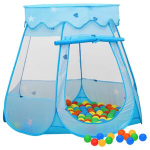 vidaXL Detsk&yacute; stan na hranie s 250 loptičkami modr&yacute; 102x102x82 cm