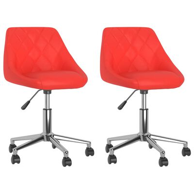 vidaXL Otočné jedálenské stoličky 2 ks červené umelá koža