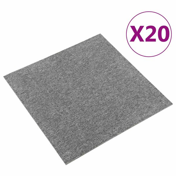vidaXL Koberec 20 pcs Biely 50 x 50 cm 100% polypropyl&eacute;n