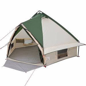vidaXL Teepee stan pre 4 osoby Zelen&aacute; a &scaron;ed&aacute; 388 x 320 x 169 cm