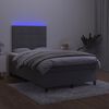vidaXL Boxspring posteľ s matracom a LED, tmavosiv&aacute; 120x190 cm, zamat