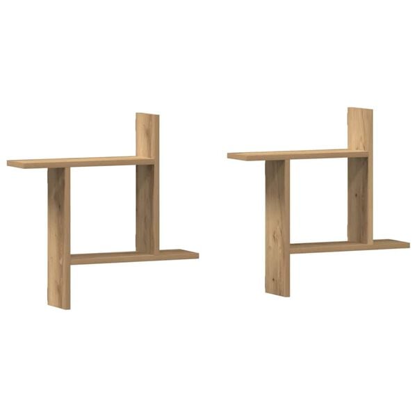 vidaXL N&aacute;stenn&eacute; police 2 ks dib artisan 50x12x50 cm kompozitn&eacute; drevo