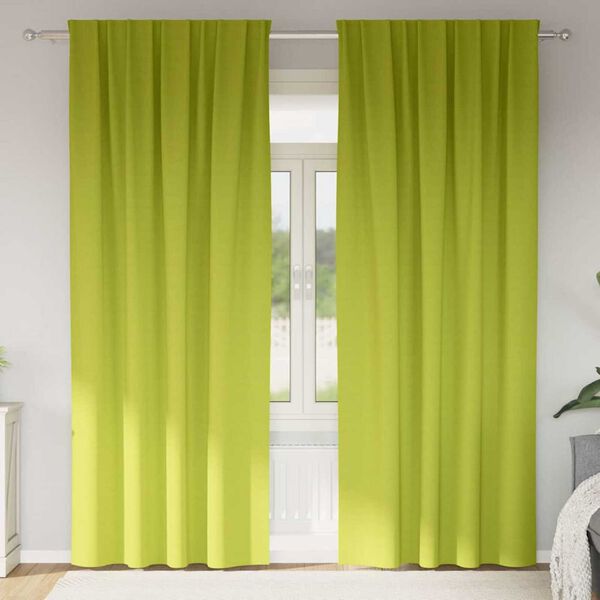 vidaXL Z&aacute;clony na zatemnenie s kr&uacute;žkami 2 pcs Zelen&aacute; 225 x 140 cm