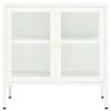 vidaXL Komoda biela 70x35x70 cm oceľ a sklo