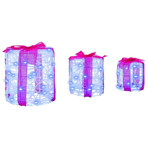 vidaXL Dekorácia Darčekovej Škatule 3 pcs Modrá 20 x 20 x 21 cm Akryl