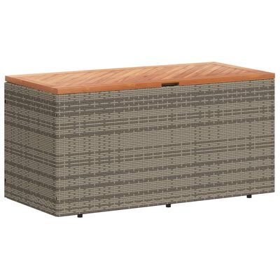 vidaXL Záhradný úložný box sivý 110x50x54 cm polyratan akáciové drevo