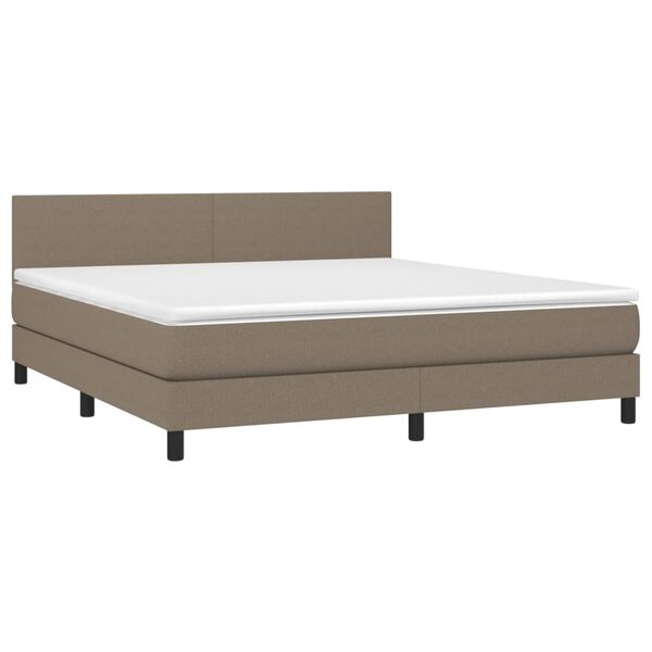 vidaXL Posteľn&yacute; r&aacute;m boxspring s matracom sivohned 180x200 cm l&aacute;tka