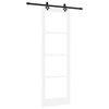 vidaXL Posuvn&eacute; dvere Biela 78 x 232 cm Mas&iacute;vne borovicov&eacute; drevo a sklo