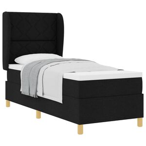 vidaXL Boxspring posteľ s matracom tmavo&scaron;ed&aacute; 90x190 cm Čierna l&aacute;tka