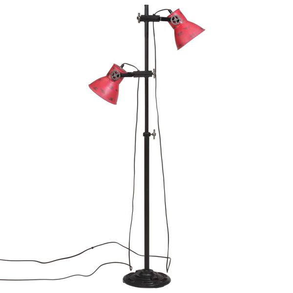 vidaXL Podlahov&aacute; lampa 25 W &scaron;muhovan&aacute; červen&aacute; 25x25x90/140 cm E27