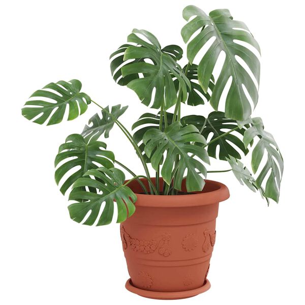 vidaXL Kruhov&yacute; kvetinov&yacute; podnos 24 pcs Tehlovo červen&aacute; &Oslash; 23,5 x 2,5 cm