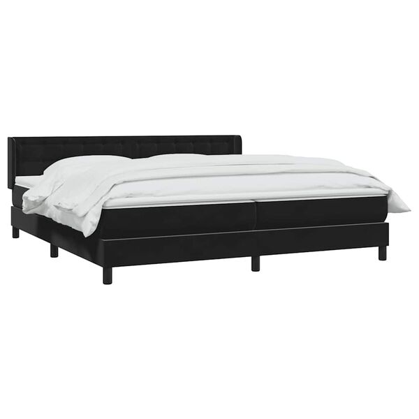 vidaXL Posteľn&yacute; r&aacute;m boxspring s matracom čierny 180x210 cm zamat
