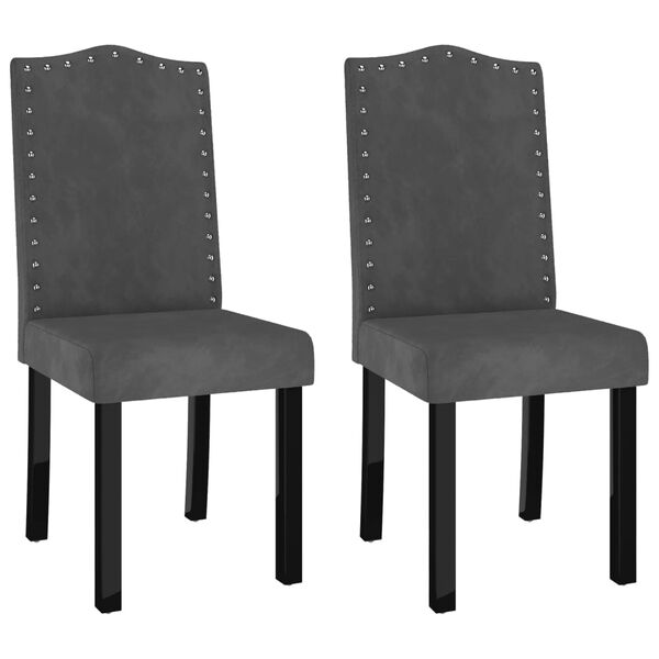 vidaXL Otočn&eacute; jed&aacute;lensk&eacute; stoličky 2 ks tmavosiv&eacute; zamatov&eacute;