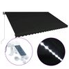 vidaXL Zaťahovacia mark&iacute;za so senzorom vetra a LED 500x300 cm antracitov&aacute;