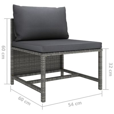 vidaXL 3-dielna záhradná sedacia súprava s podložkami polyratan sivá