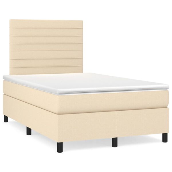 vidaXL Boxspring posteľ s matracom kr&eacute;mov&aacute; 120x190 cm l&aacute;tka