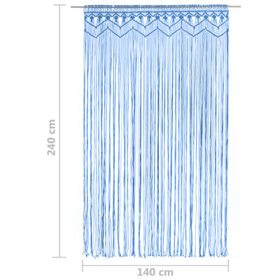 vidaXL Záclona macrame modrá 140x240 cm bavlna