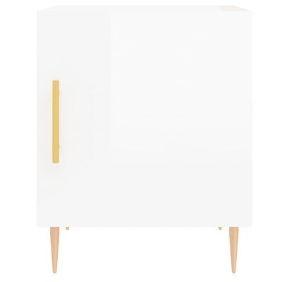 vidaXL Nočný stolík lesklý biely 40x40x50 cm kompozitné drevo