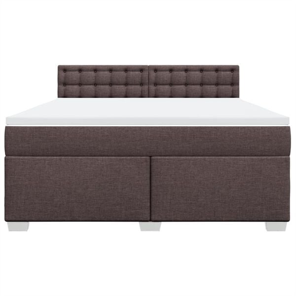vidaXL Boxspring posteľ s matracom tmavohned&aacute; 180x200 cm l&aacute;tka