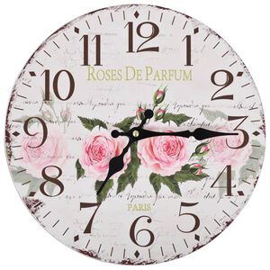 vidaXL Vintage n&aacute;stenn&eacute; hodiny, kvety 30 cm