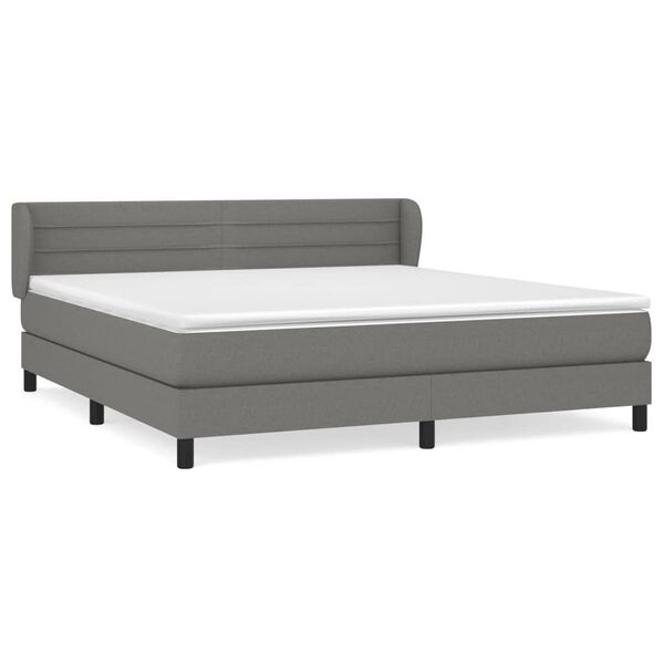 vidaXL Boxspring posteľ s matracom tmavosiv&aacute; 180x200 cm l&aacute;tka