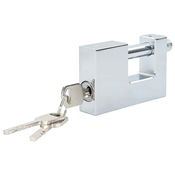 vidaXL Visiaci z&aacute;mok 2 pcs Strieborn&aacute; 7,8 x 2 x 5 cm Železo