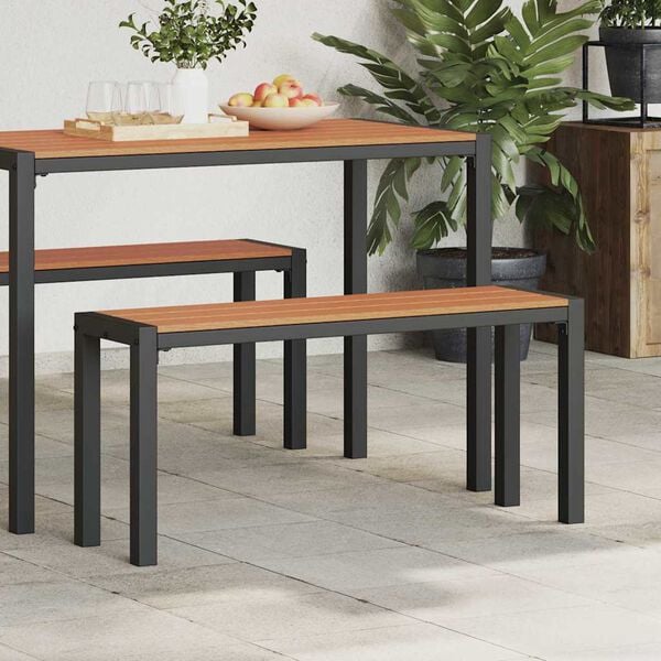 vidaXL Z&aacute;hradn&aacute; lavička Hned&aacute; 100 x 28 x 45 cm Oceľ