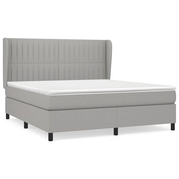 vidaXL Boxspring posteľ s matracom bledosiv&aacute; 180x200 cm l&aacute;tka