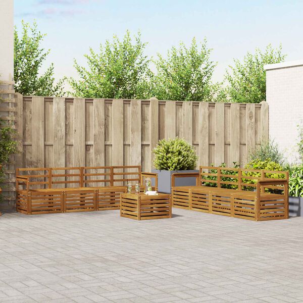 vidaXL S&uacute;pravy pohoviek 9 pcs Pr&iacute;rodn&aacute; Pevn&eacute; ak&aacute;ciov&eacute; drevo