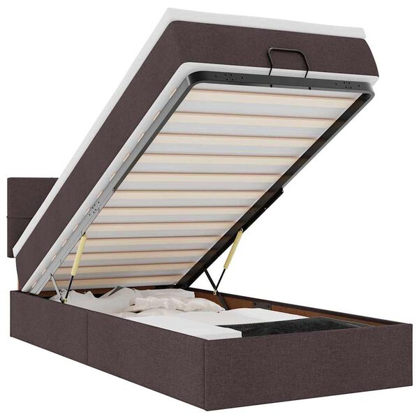 vidaXL Osmansk&yacute; r&aacute;m postele s matracom tmavohned&aacute; 90x190 cm l&aacute;tka