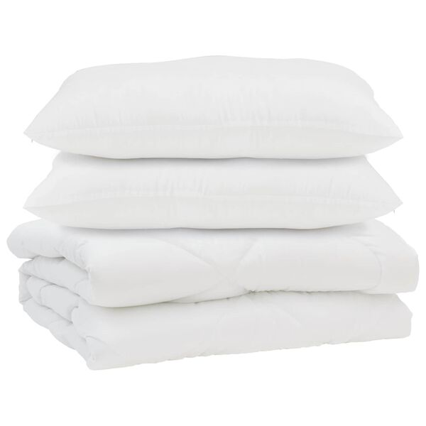 vidaXL Papl&oacute;n s vank&uacute;&scaron;om 3 pcs Biela Mikrovl&aacute;kno