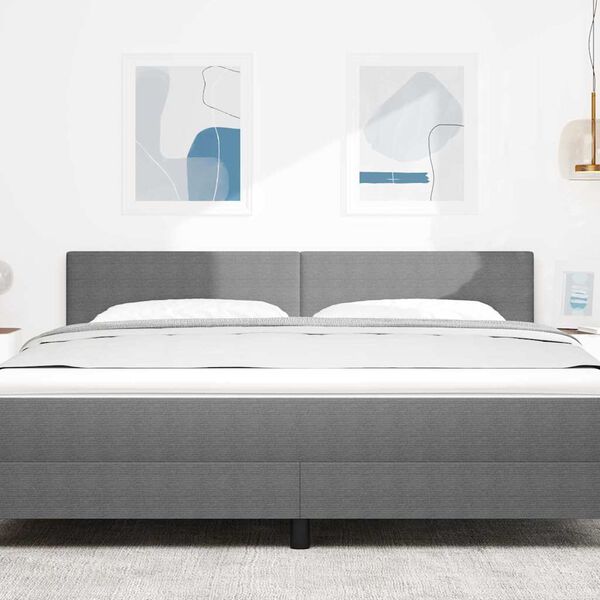 vidaXL Zadn&eacute; čelo s čelnou doskou Svetlosiv&aacute; 180 cm Umel&aacute; koža