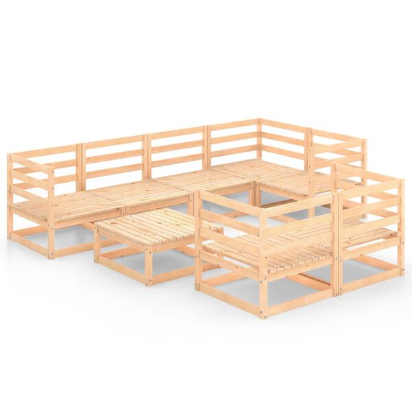 vidaXL 8-dielna z&aacute;hradn&aacute; sedacia s&uacute;prava, borovicov&yacute; mas&iacute;v