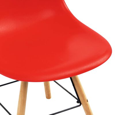 vidaXL Jedálenské stoličky 6 ks, červené, plast