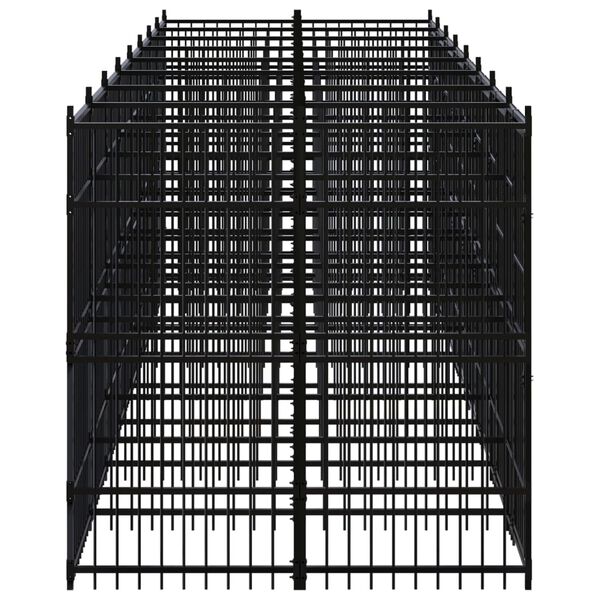 vidaXL Vonkaj&scaron;&iacute; koterec pre psov oceľov&yacute; 14,75 m&sup2;