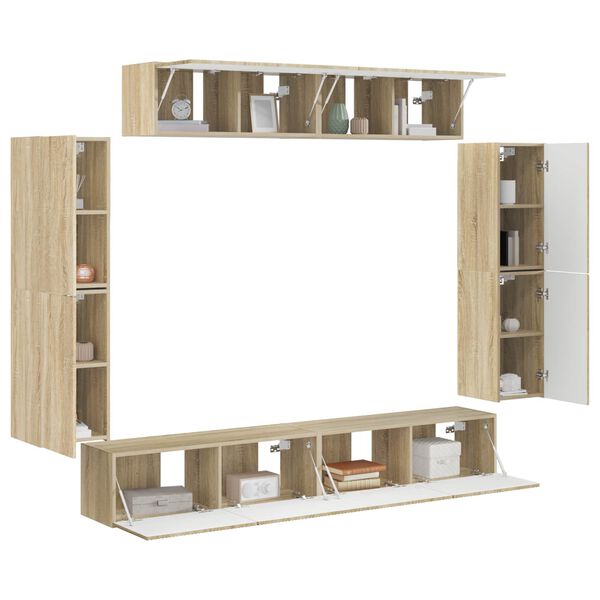 vidaXL TV skrinka 8 pcs Sonoma dub