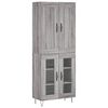 vidaXL Vysok&aacute; skrinka siv&yacute; dub sonoma 69,5x34x180 cm spracovan&eacute; drevo
