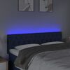 vidaXL Čelo postele s LED modré 160x7x78/88 cm látka