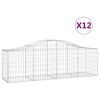 vidaXL Obl&uacute;kov&yacute; gabionov&yacute; k&ocirc;&scaron; 12 ks 200x50x60/80 cm pozinkovan&eacute; železo