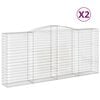 vidaXL Obl&uacute;kov&eacute; gabi&oacute;nov&eacute; ko&scaron;e 2ks 400x50x180/200cm pozinkovan&eacute; železo