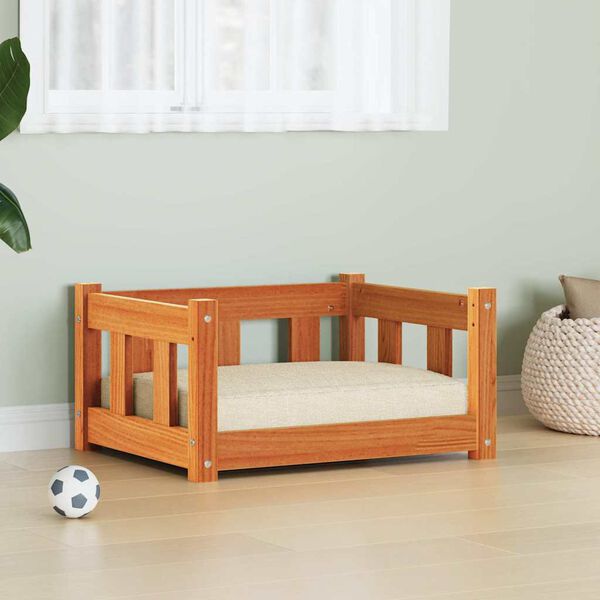 vidaXL Psia postel' s úložiskom Včelí hnedý 55 x 45 x 28 cm