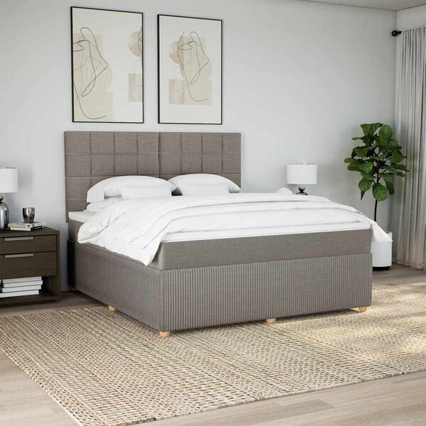 vidaXL Posteľn&yacute; r&aacute;m boxspring s matracom sivohned 180x200 cm l&aacute;tka
