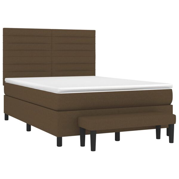 vidaXL Boxspring posteľ s matracom tmavohned&aacute; 140x190 cm l&aacute;tka