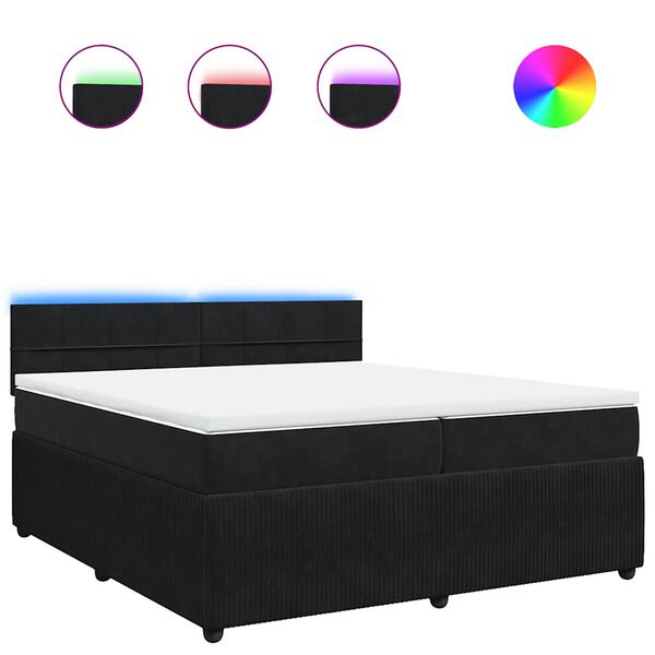 vidaXL Posteľn&yacute; r&aacute;m boxspring s matracom čierny 200x200 cm zamat